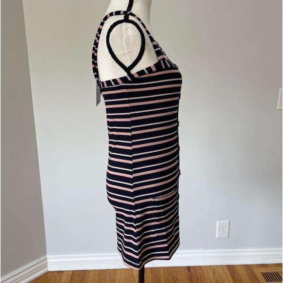 Olivaceous size medium mini rib knit dress striped sundress tank festival NWT - Picture 3 of 12
